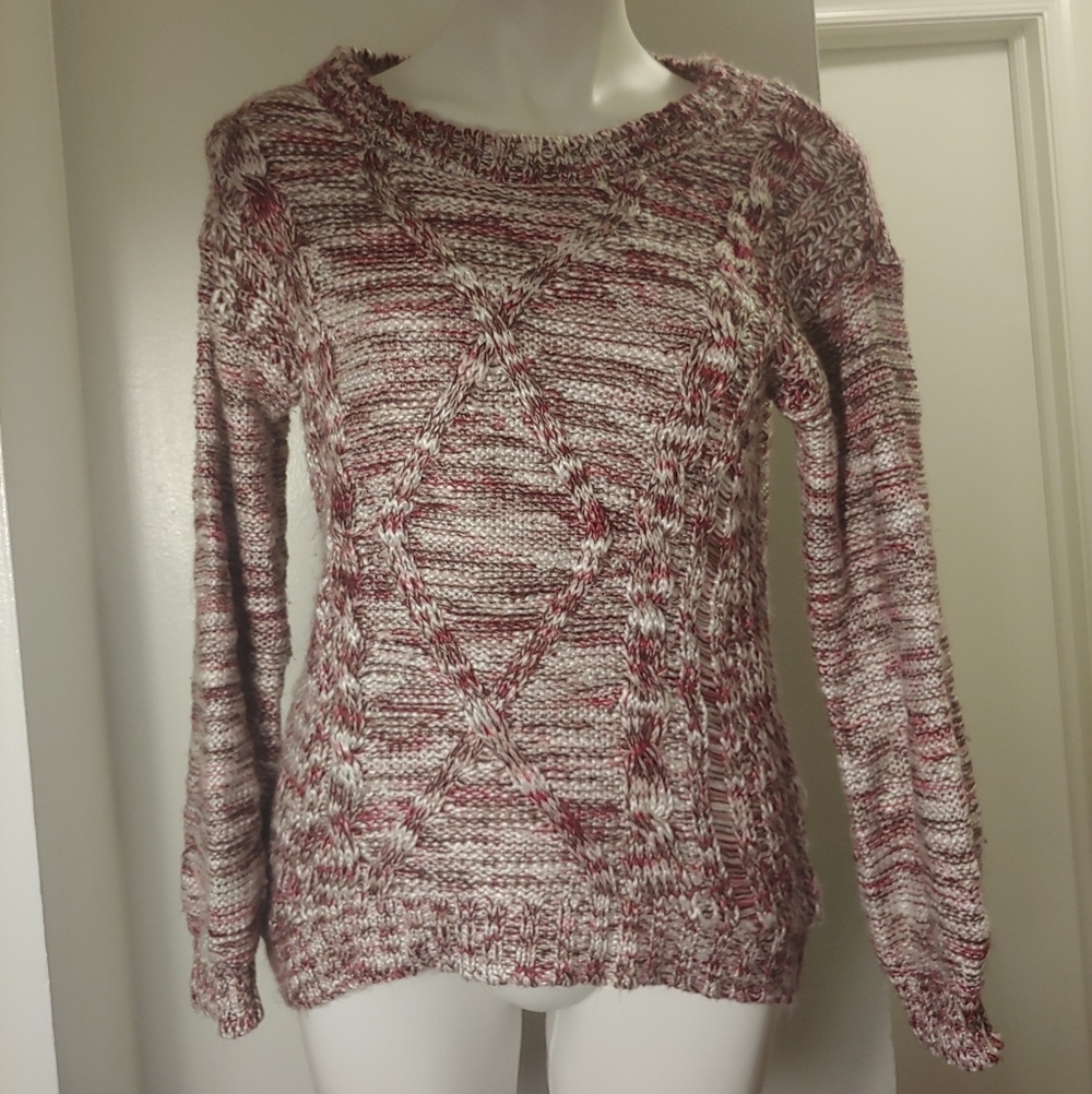 New‎ York&co gently written pink/white sweater